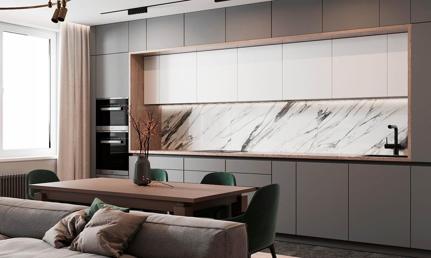 墨绿色+高级灰，诠释简约自然格调 | Alina Ursova-9