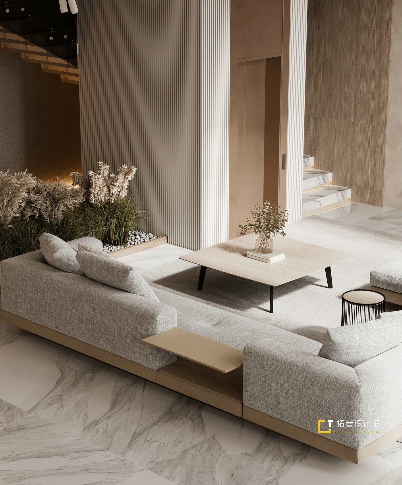 大理石+木质 打造现代简约空间！-7