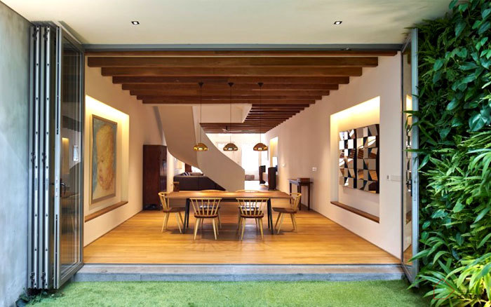 豪华别墅 现代风格新加坡带螺旋楼梯的当代艺术住宅-4