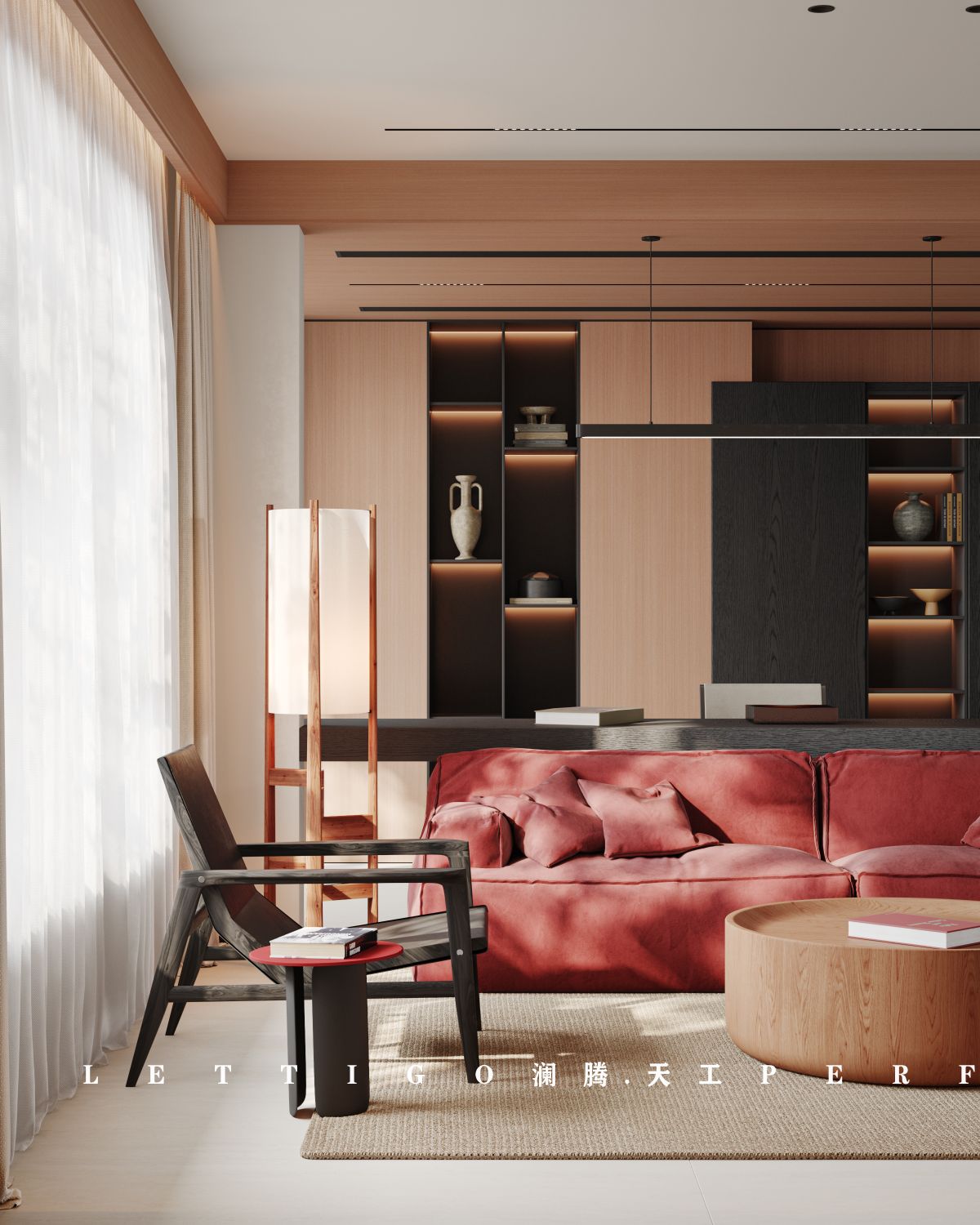 现代暖色调，一眼万年的温柔治愈感住宅-1