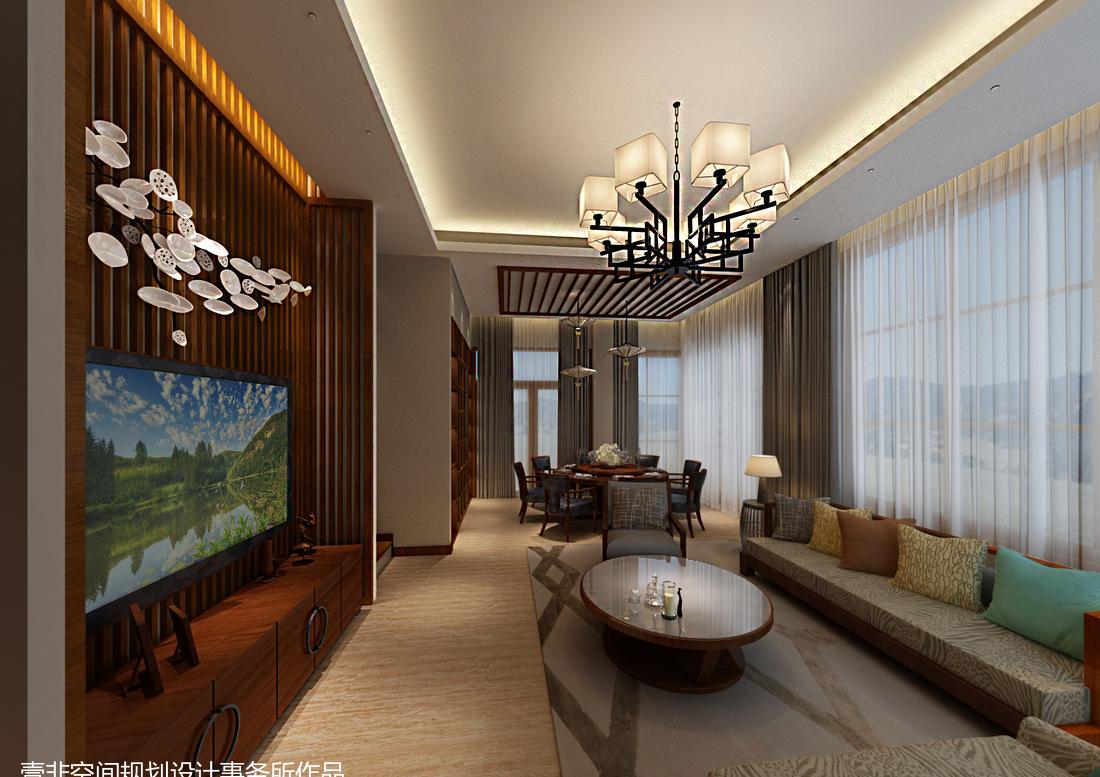 崇明岛度假别墅 | 简约新中式，原木直线条的禅意空间-11