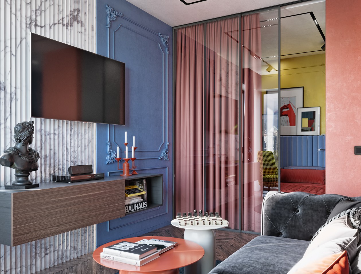 简欧的质感遇上大胆的用色，让空间超出挑！-2