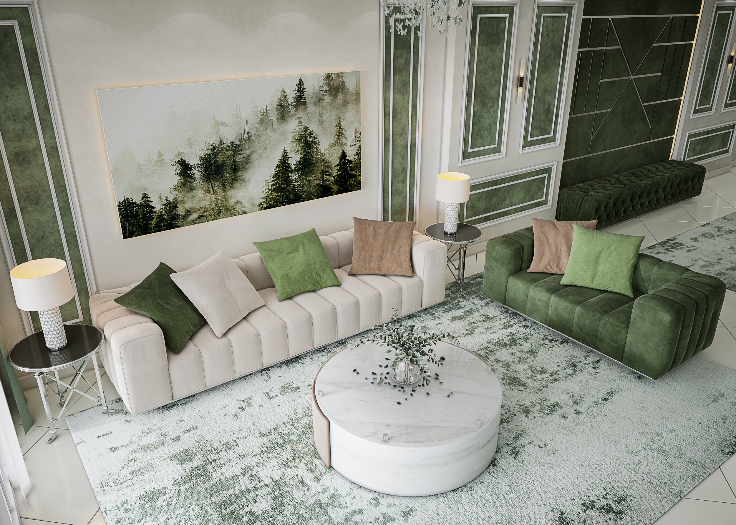 Neoclassical 餐饮区和客厅设计-7