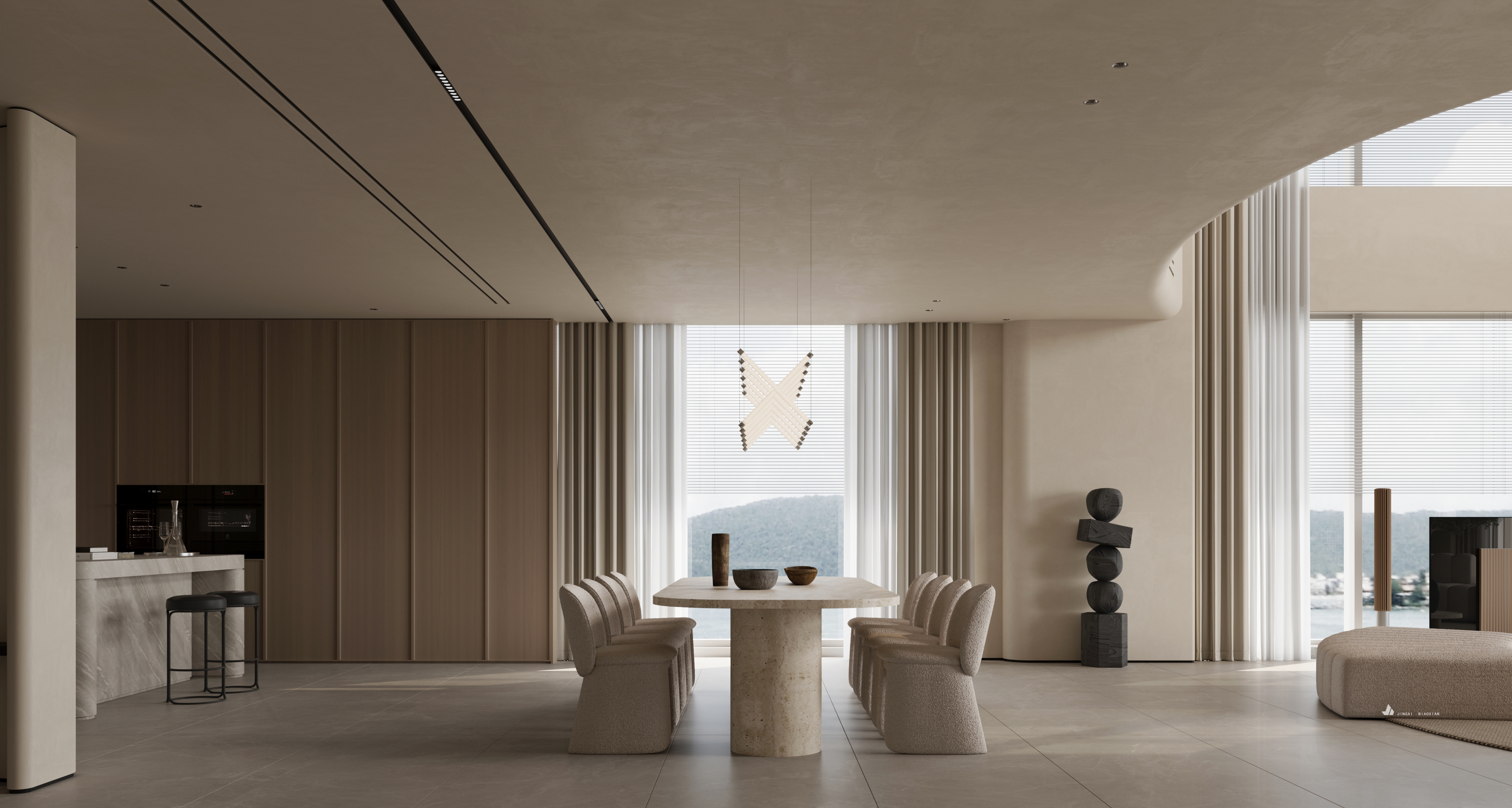 顶流现代挑空别墅-25