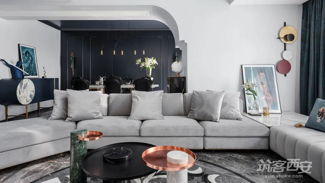 极致黑韵,红杉·陈醉打造西安 360㎡顶跃艺术宅-26