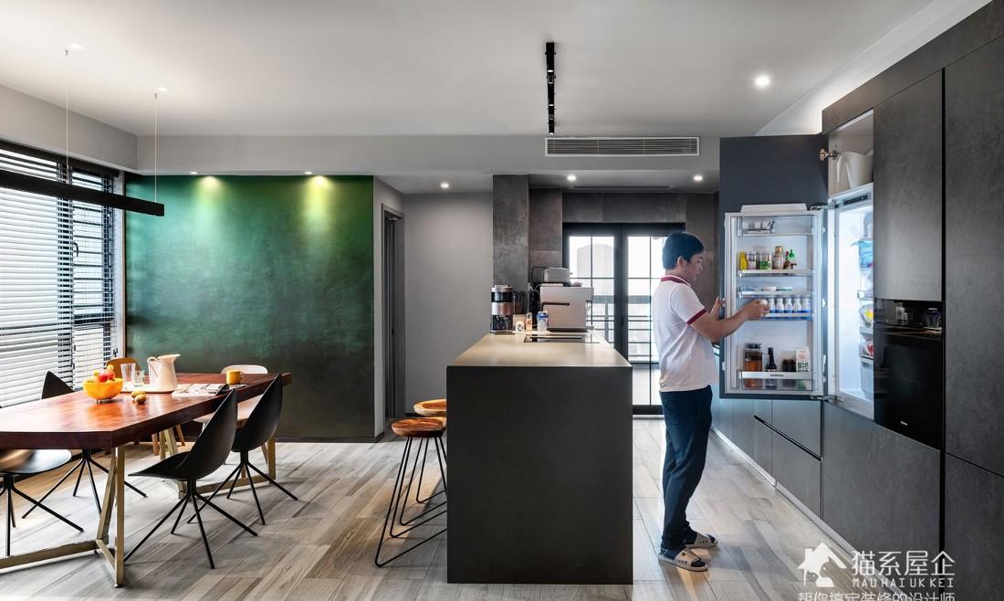 80 后海归 217㎡工业风家设计，全屋无主灯，餐厨一体，阳光房变榻榻米-17