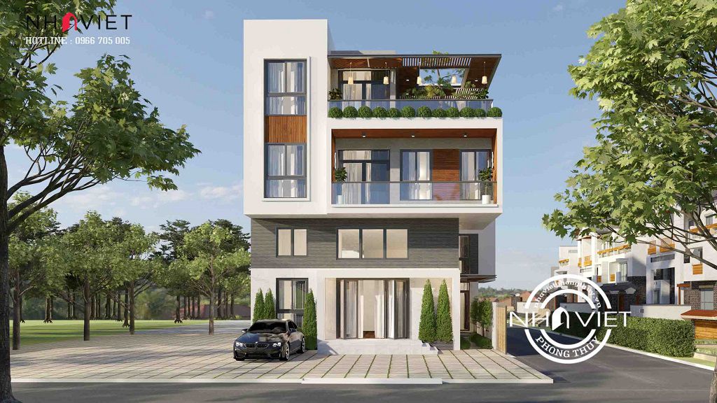 北宁现代4层带电梯别墅设计丨越南风水建筑公司-14