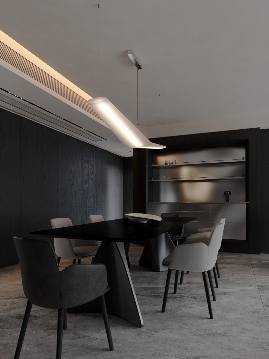 FANYUESTUDIO|江上印180㎡精装改造·现代意式黑奢婚房-43