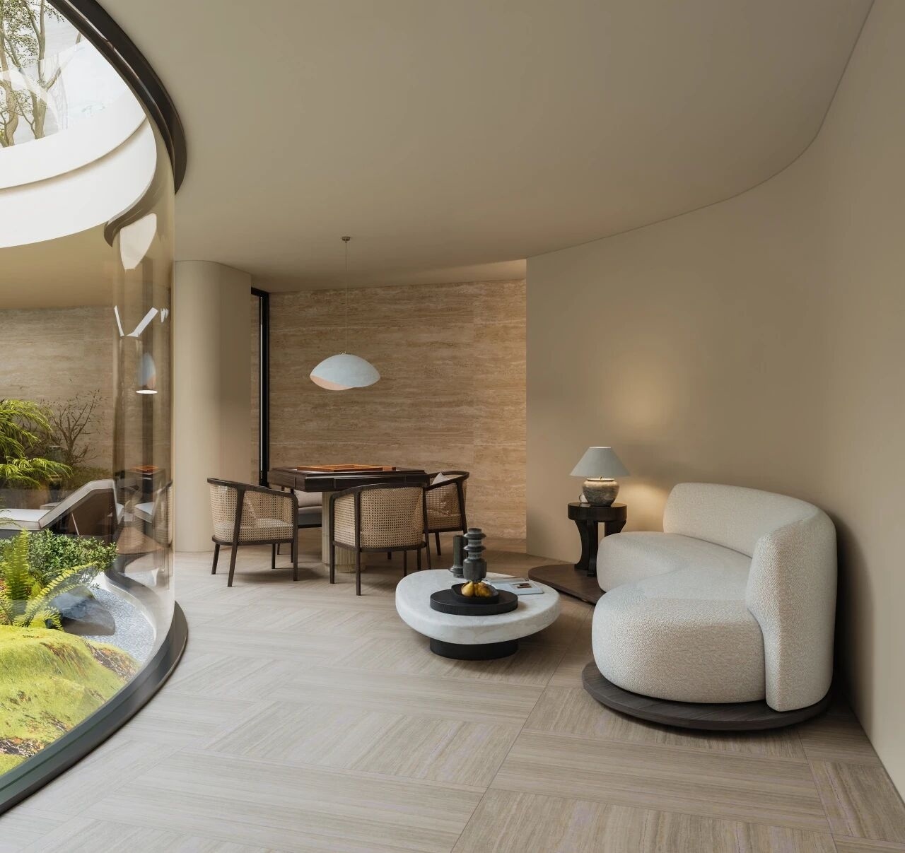 重庆紫檀庄园1300m²曲境别墅丨中国重庆丨美及空间设计-21