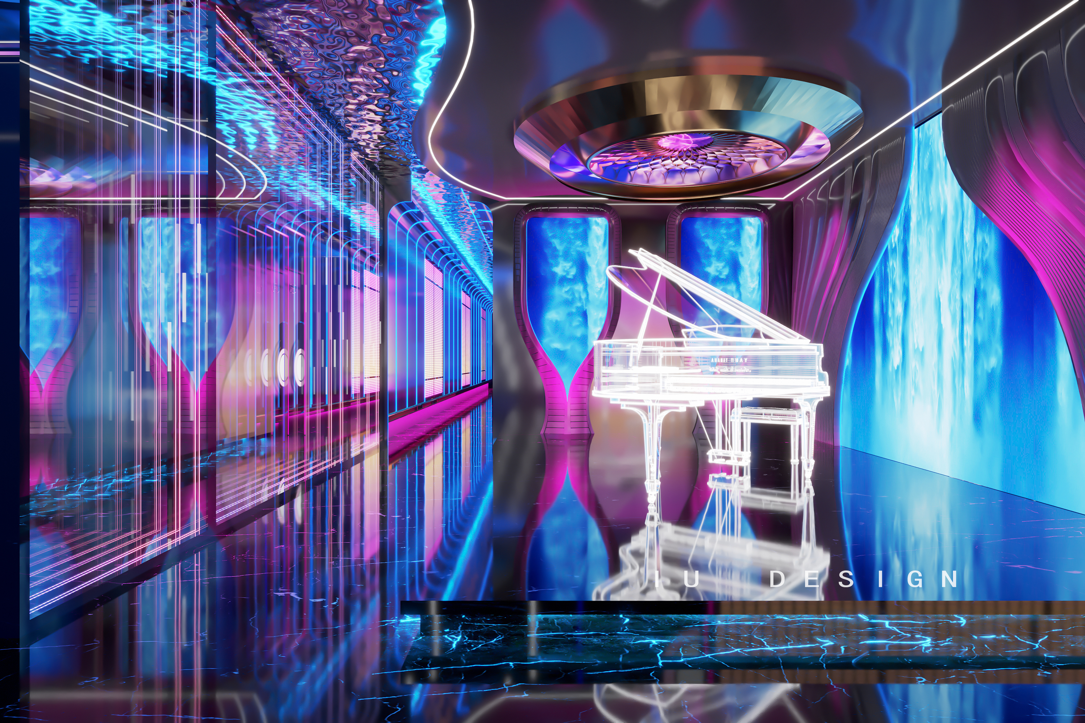 哎呦设计表现·科技风 KTV丨哎呦视觉-4