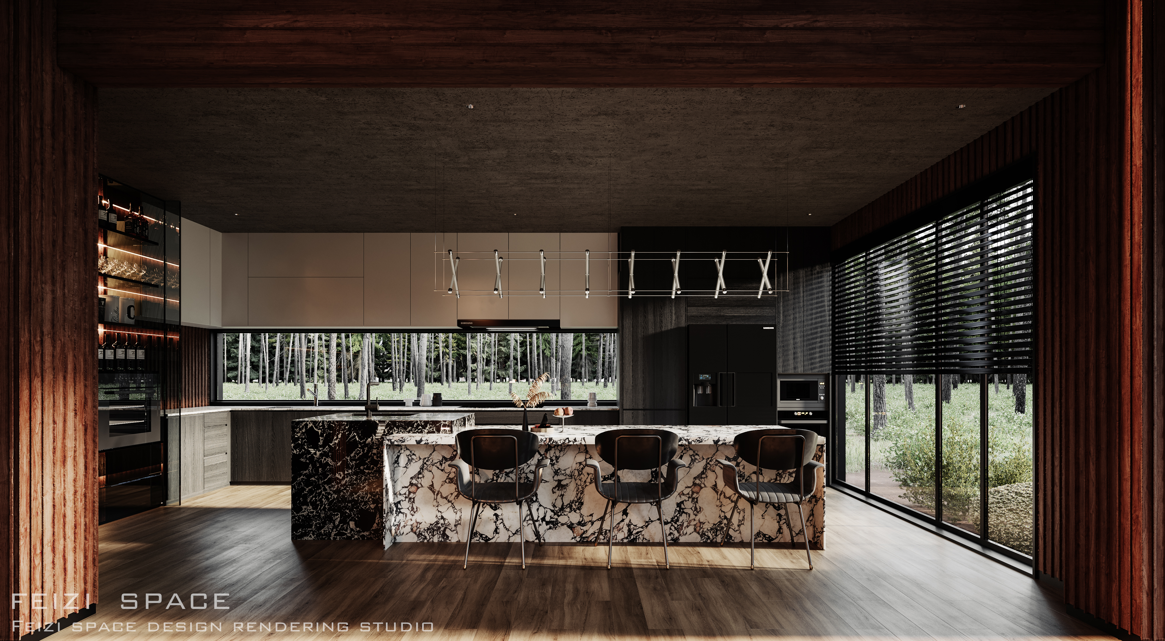 暗黑意式豪宅写实效果图-8