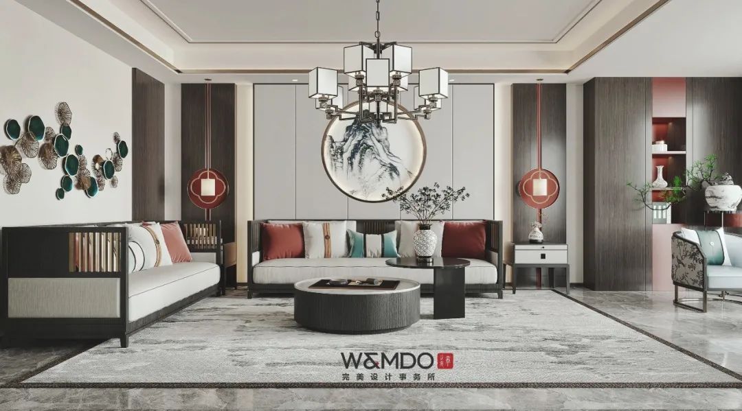 蓝山湾·肖府新中式设计,融合清雅古韵与精致简约-8