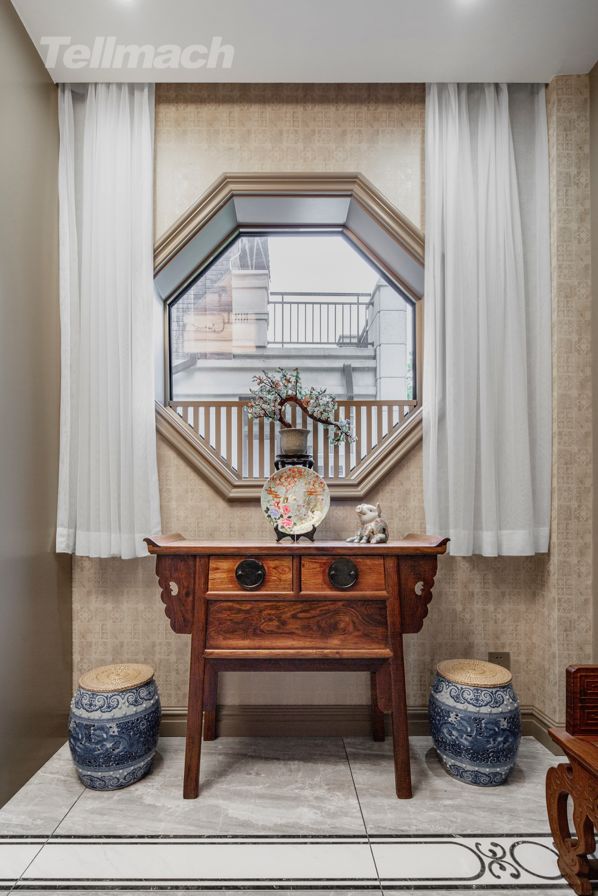 红木家具引导的空间重构,解锁 180㎡联排别墅中式生活-19