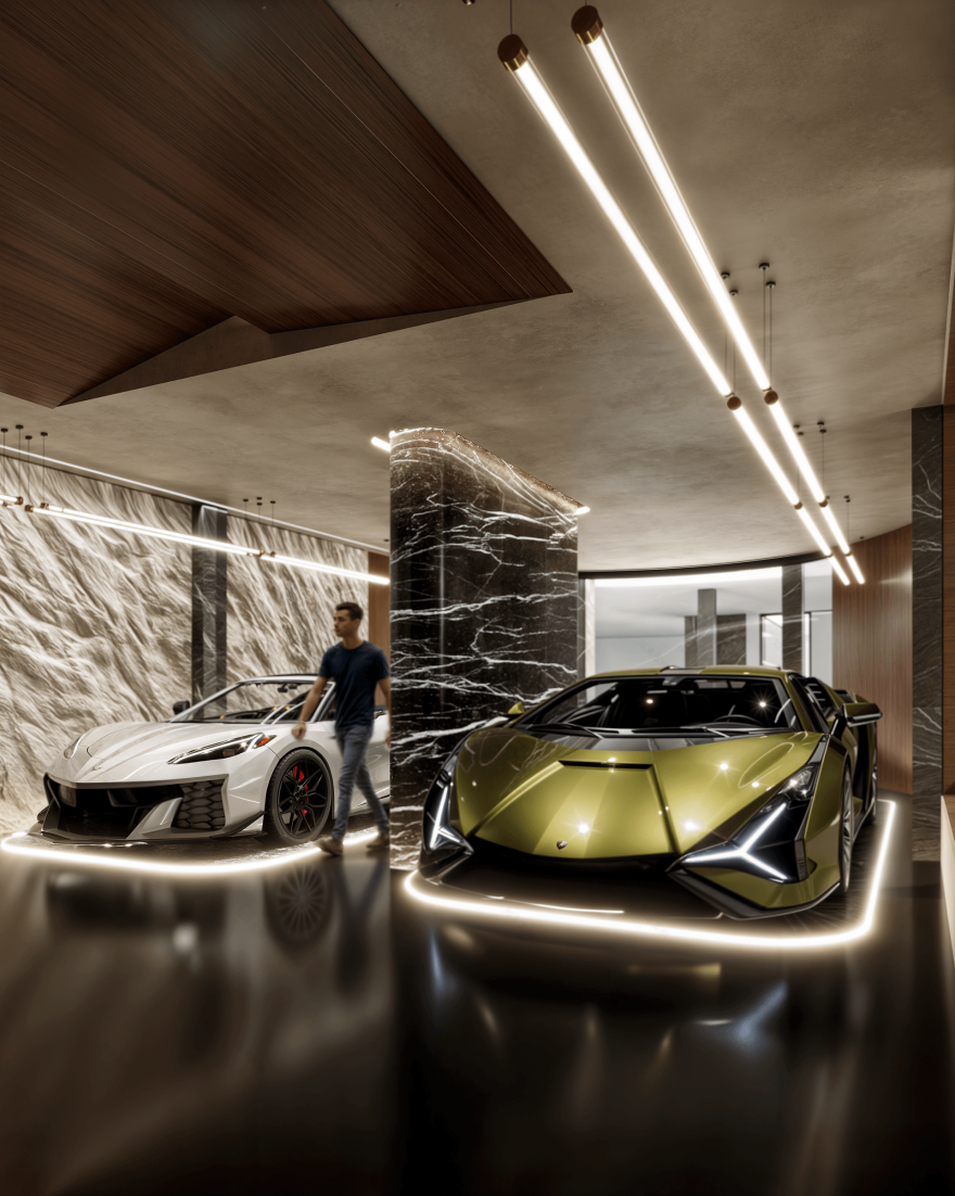 豪华别墅车库
注:你提供的Lu·ury可能是Luxury的拼写错误,我按照豪华的来进行翻译 丨Ahmed Alaa-0