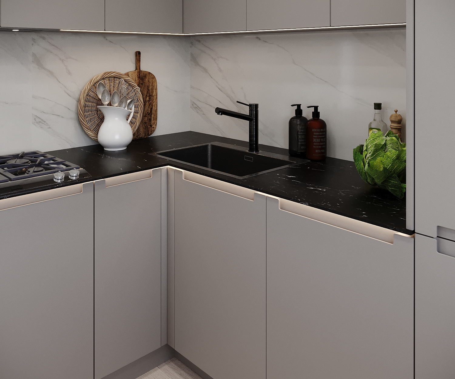 Taupe European kitchen design-3