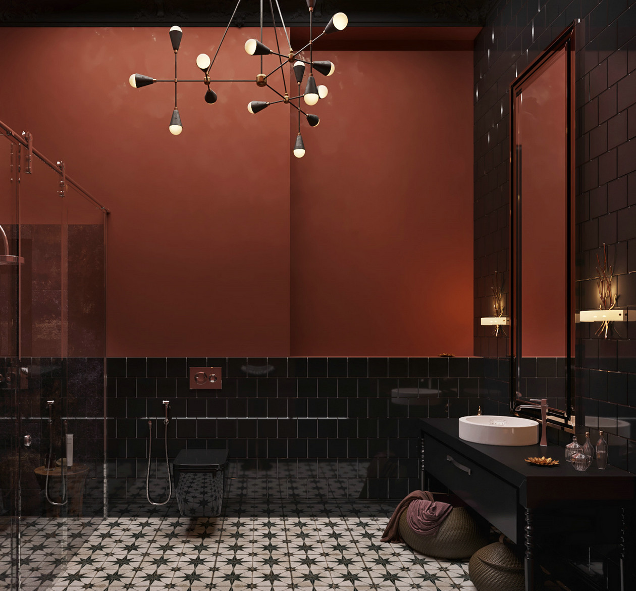 莫斯科高级灰橙色空间设计-60