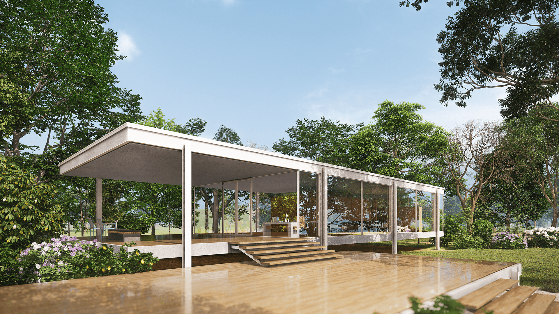 FARNWORTH HOUSE 渲染图丨Lumion 课程学生-19