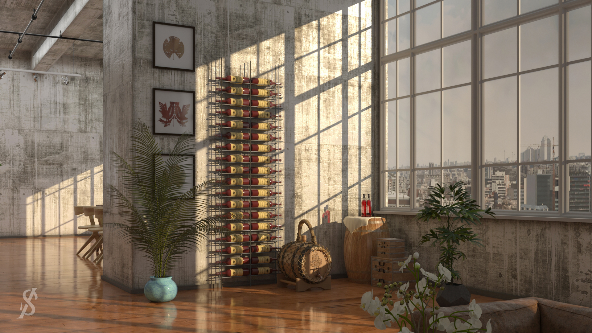 工业风客厅与餐厅设计-4