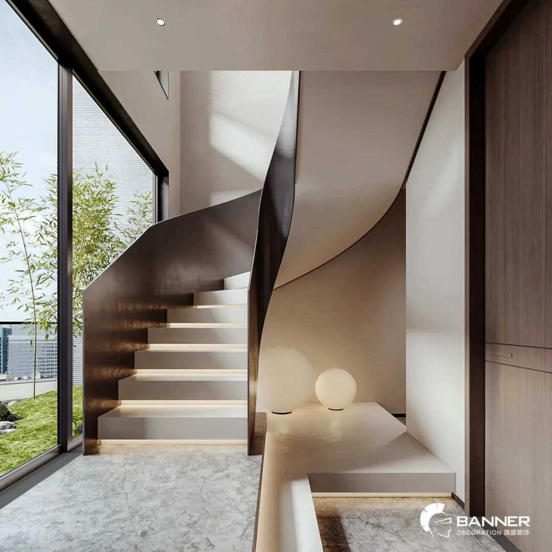 万科翡翠国际现代挑空别墅丨旗盛装饰-25