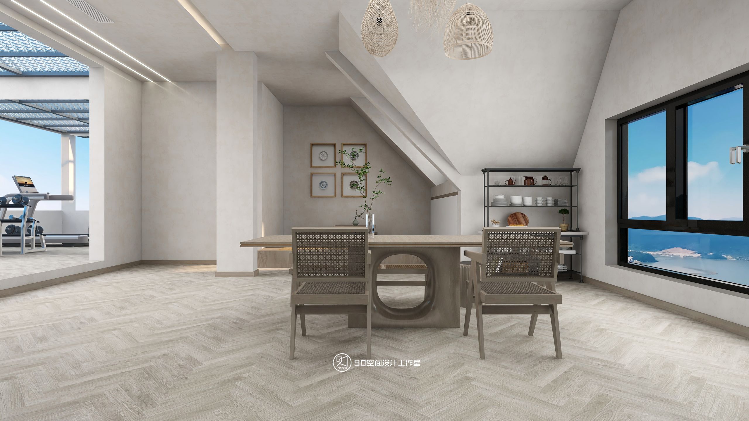 189㎡轻奢复式住宅设计丨90 空间设计-23