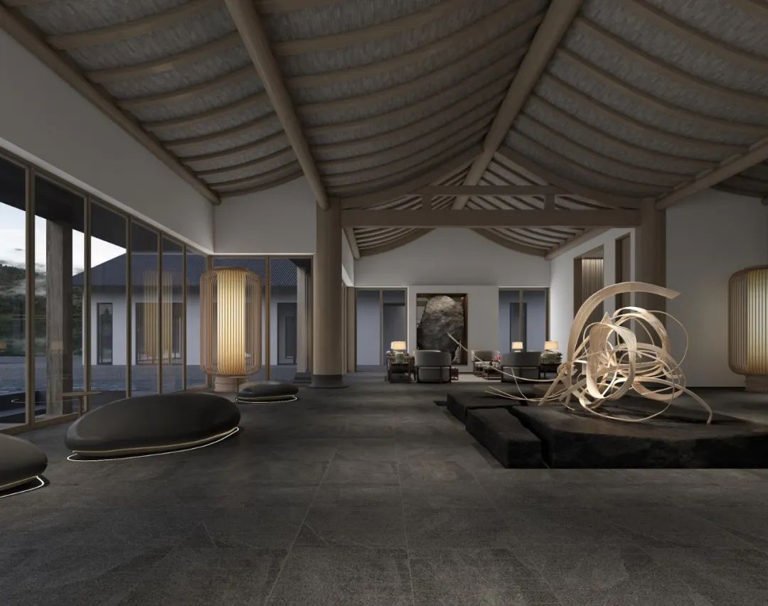 禅茶文化酒店大堂丨大麦室内设计-33