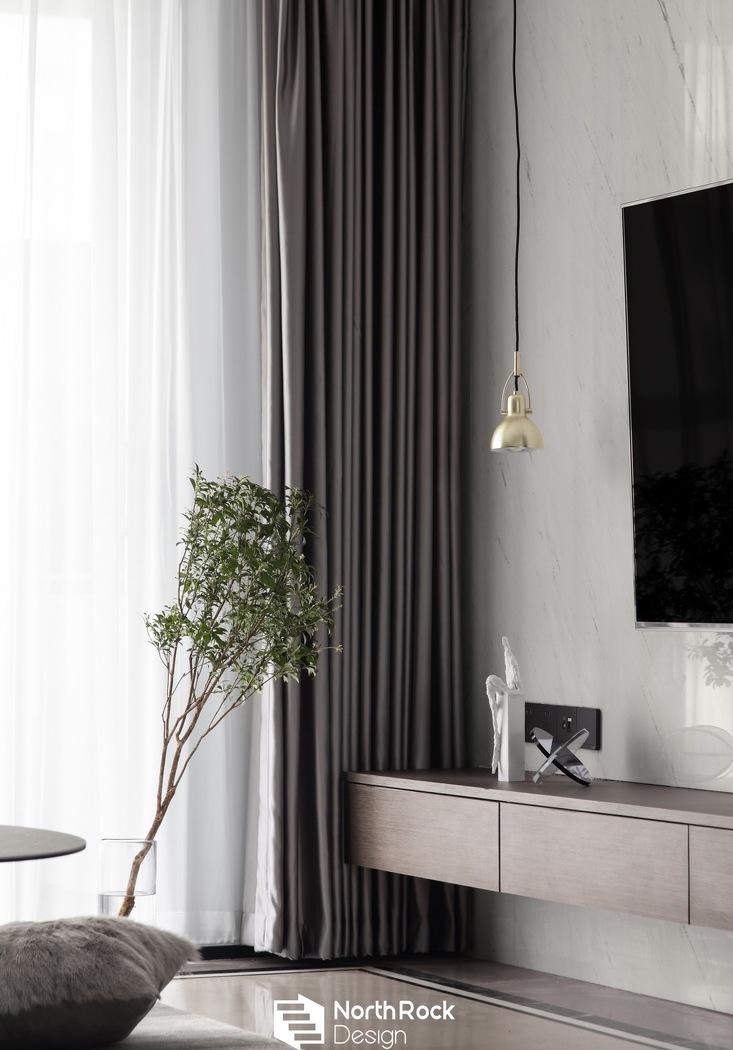 北岩设计 | 平层住宅精装修,深色系展现生活新貌-6