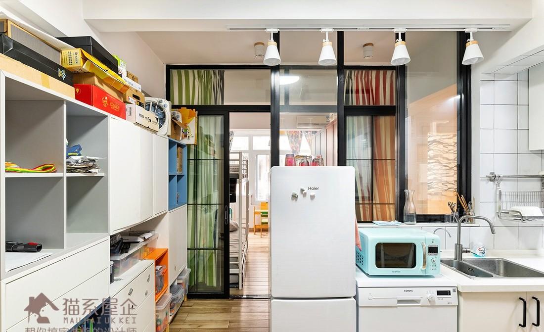 55㎡“猫系屋企”变身二宝家庭乐园，巧改户型实现空间利用最大化-11