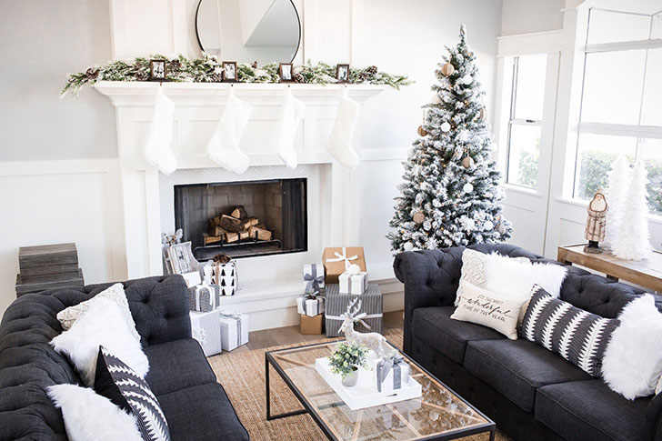 德州自然风白色圣诞家居设计-1