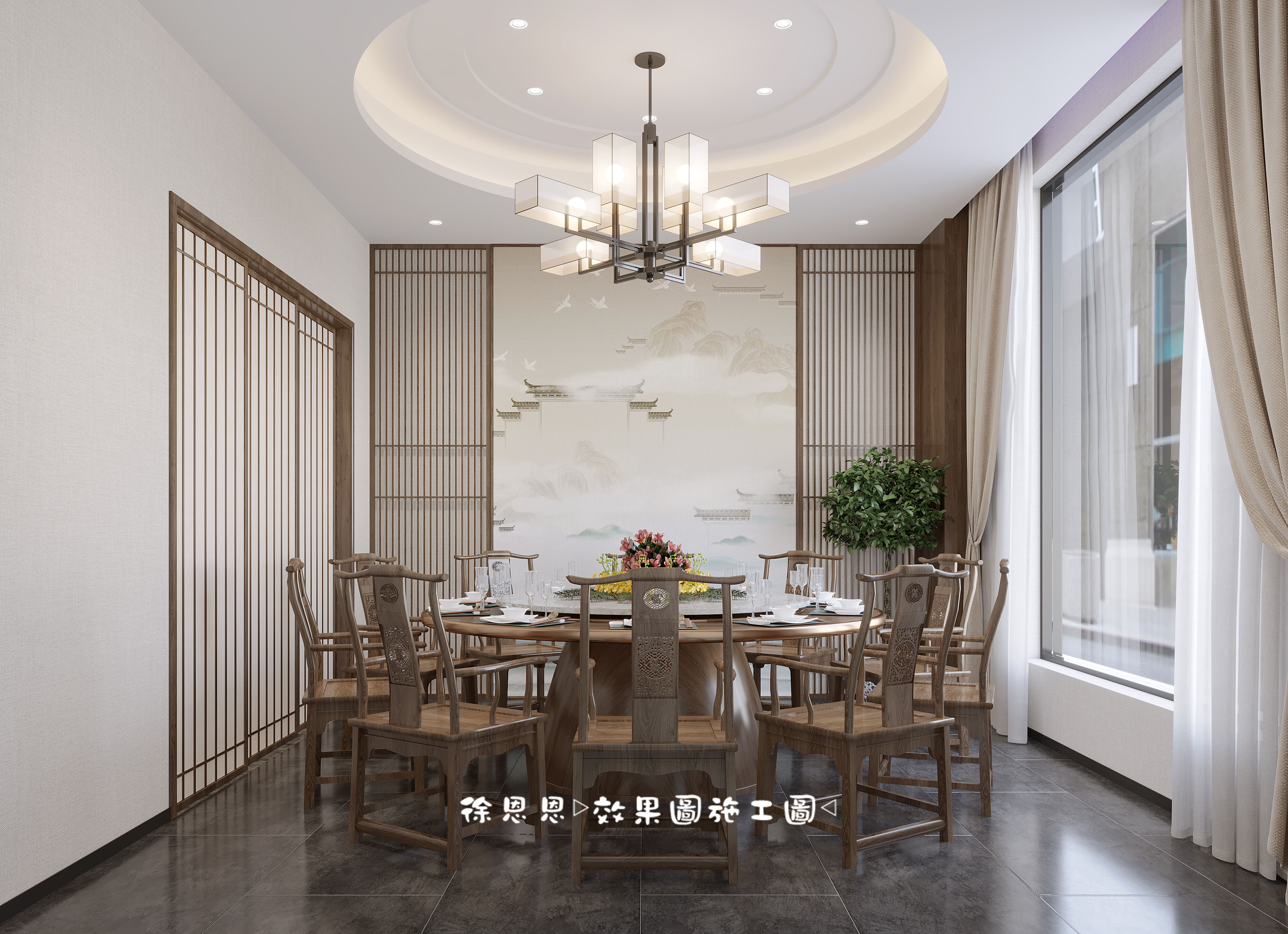 中式餐厅——集东方文化气息，品徽派隽美风韵-1