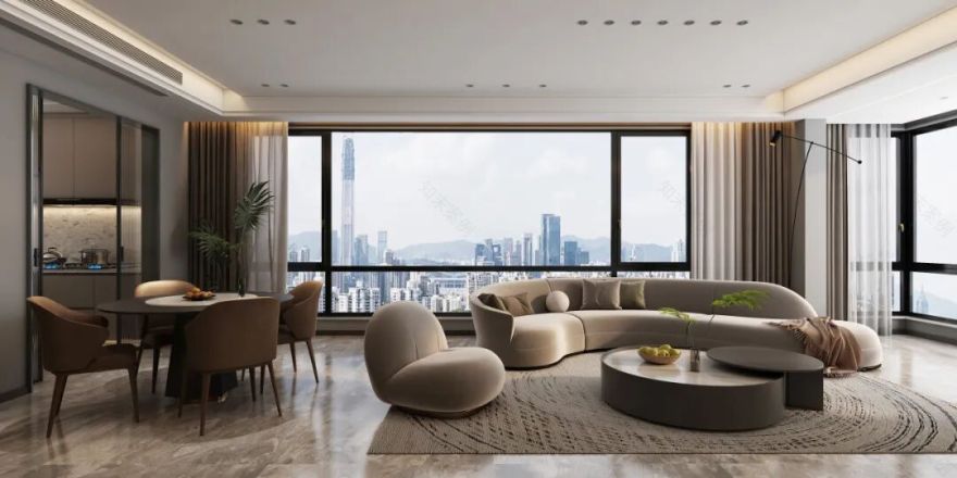 215㎡意式轻奢风格|时代中心,意木华彩-14