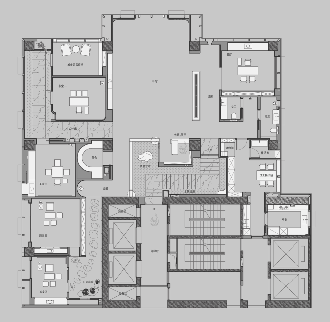 朴居茶空间丨中国杭州丨拾一空间设计-102