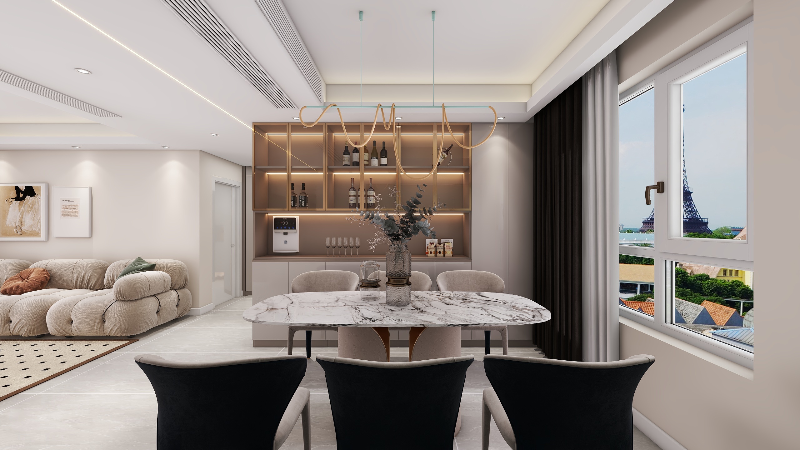 陕西安康万达one（119平方现代简约四居室）-15