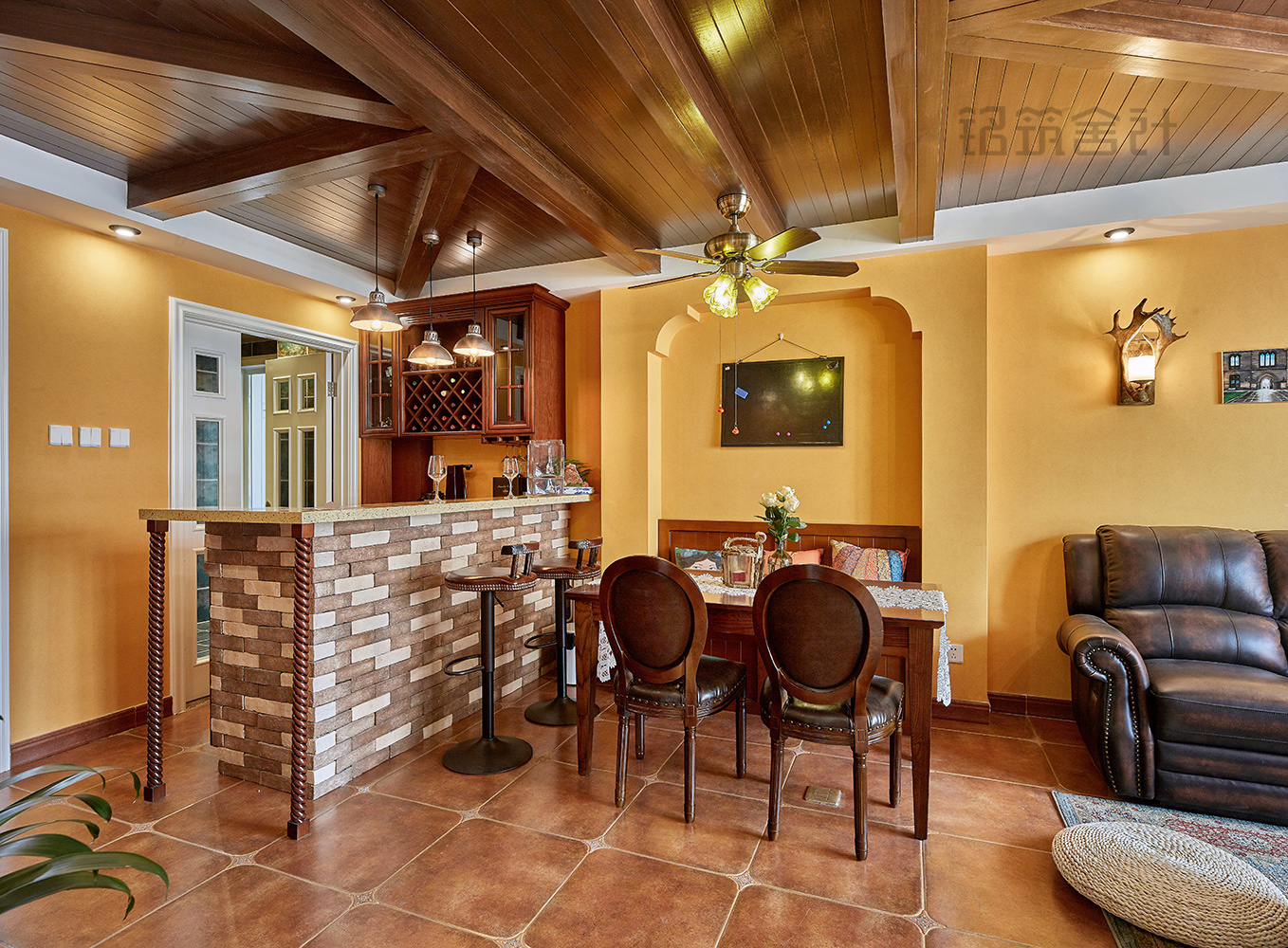 北京 80㎡美式复古家居,色彩家打造温暖空间-10