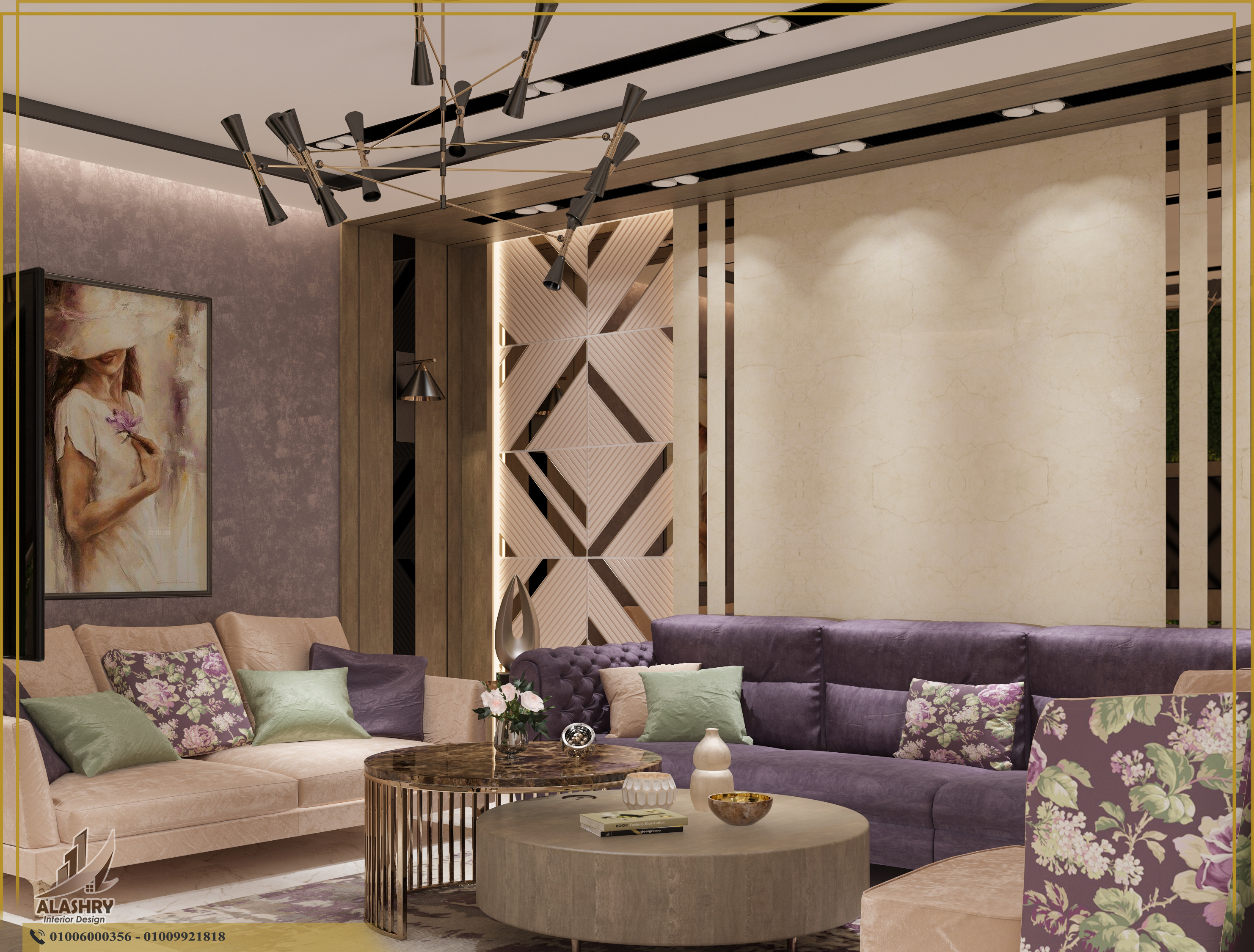 Modern Purple Living Area With Coffee Corner-4