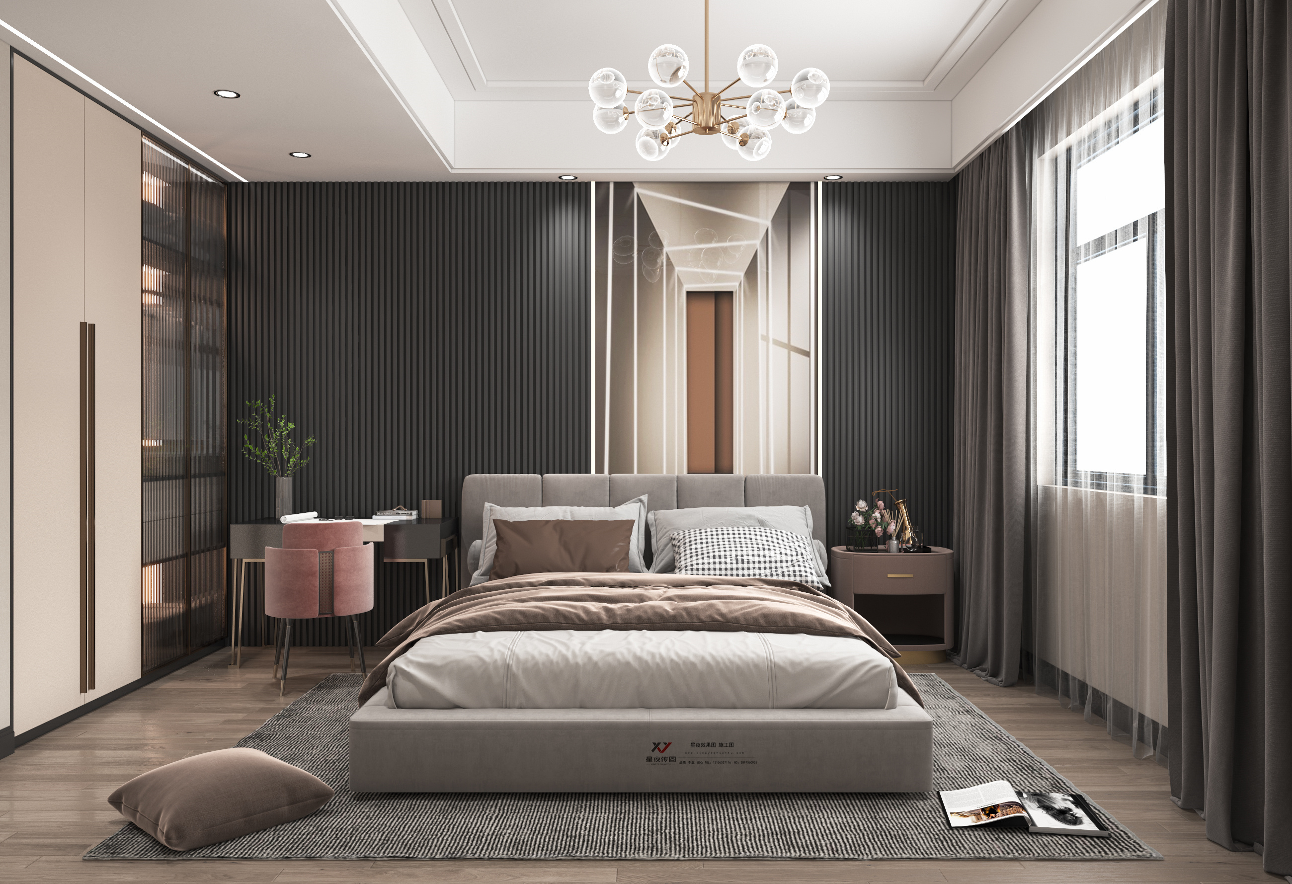 现代黑白灰简约家居空间设计-6