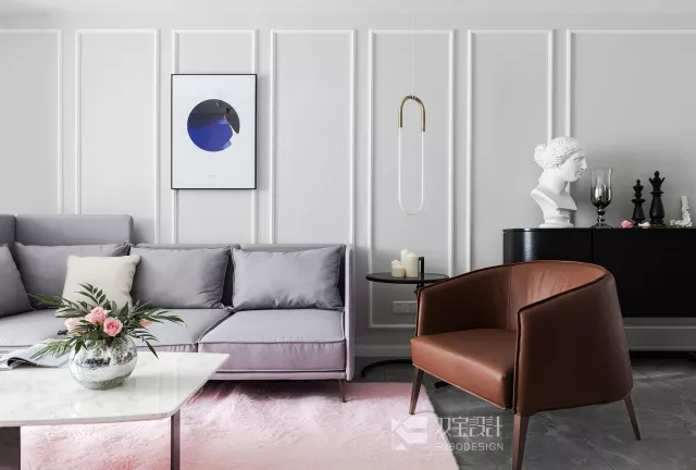 茱萸粉+祖母绿，塑造复式轻奢风  双宝设计机构-6