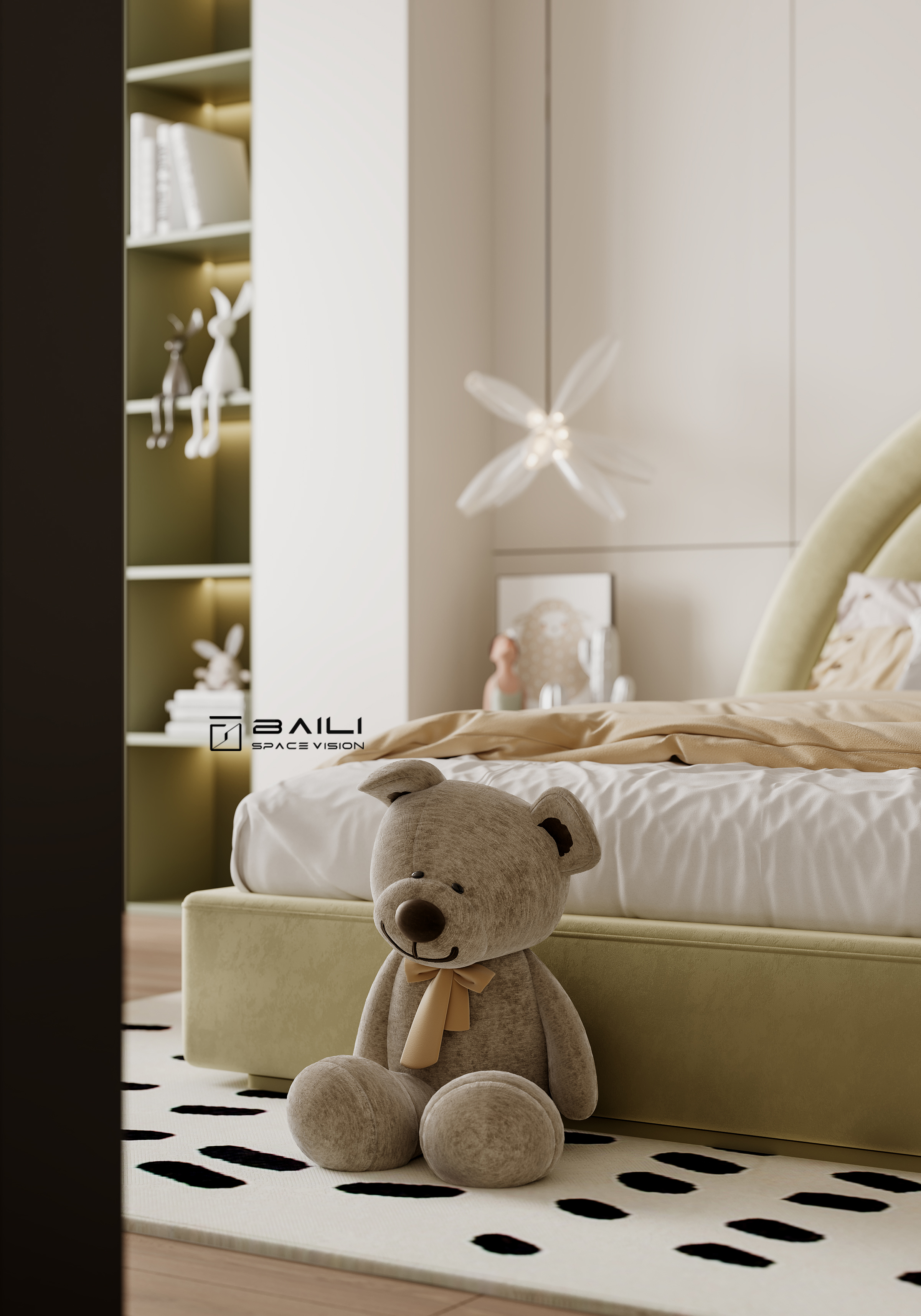 奶油风别墅全屋-13