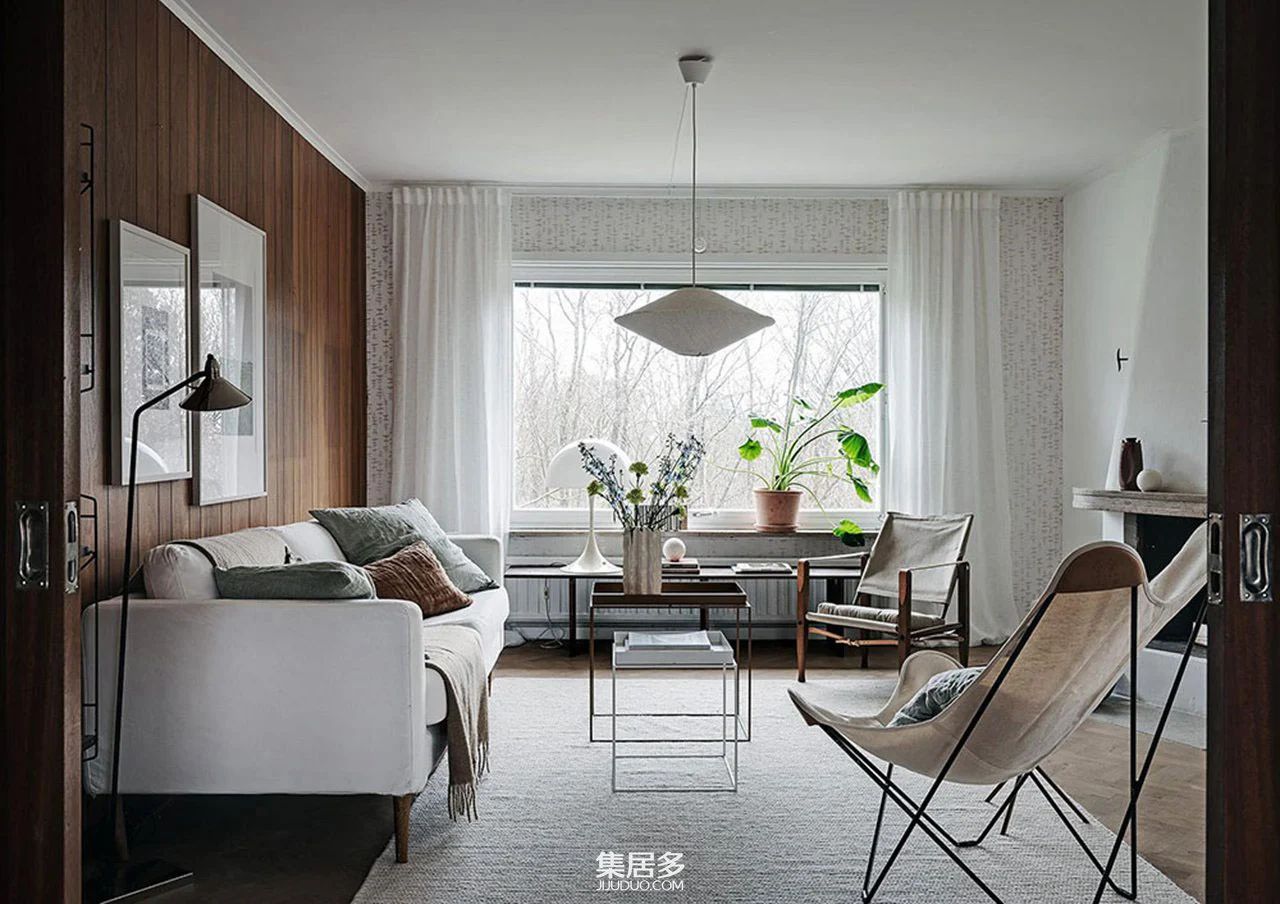 瑞典小屋复古壁纸与木墙设计-9