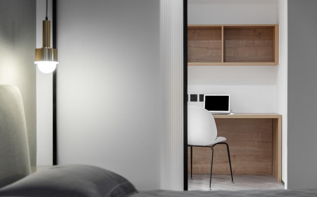 简约黑白灰,138㎡单身男士的现代家居设计-17