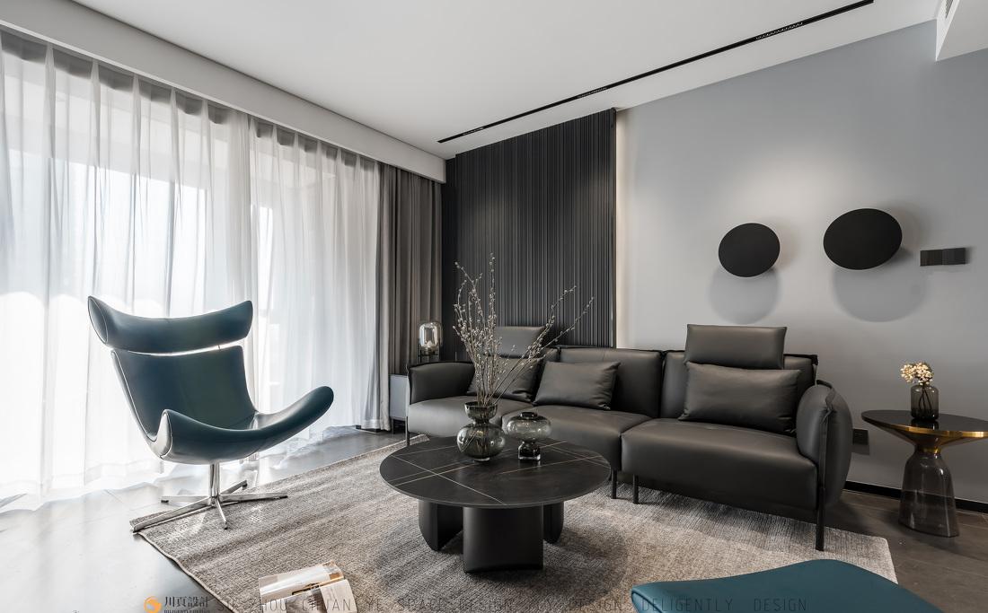 极简黑白灰空间中的宁静“蓝”-8