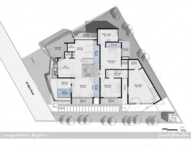 带庭院客厅的独特房屋建造丨印度丨Purple Ink工作室-19