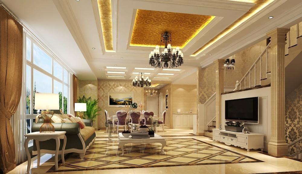 长滩别墅-暖色欧式风格设计-15