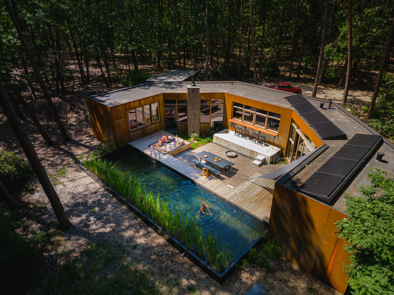 森林中的 C 形度假屋丨荷兰丨GetAway Projects-1