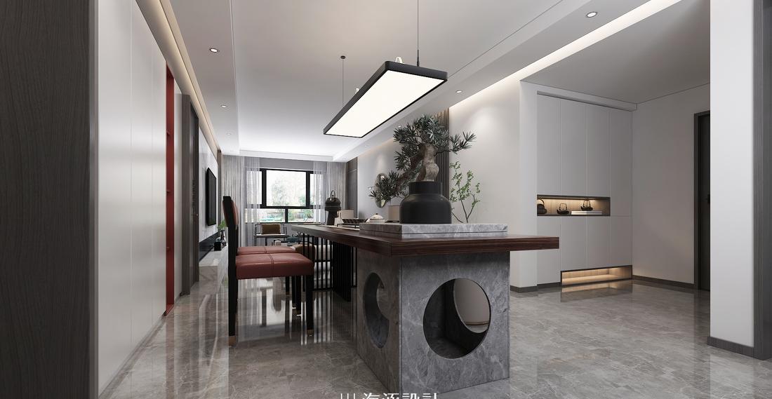 海涵设计┃140㎡新中式私宅-4