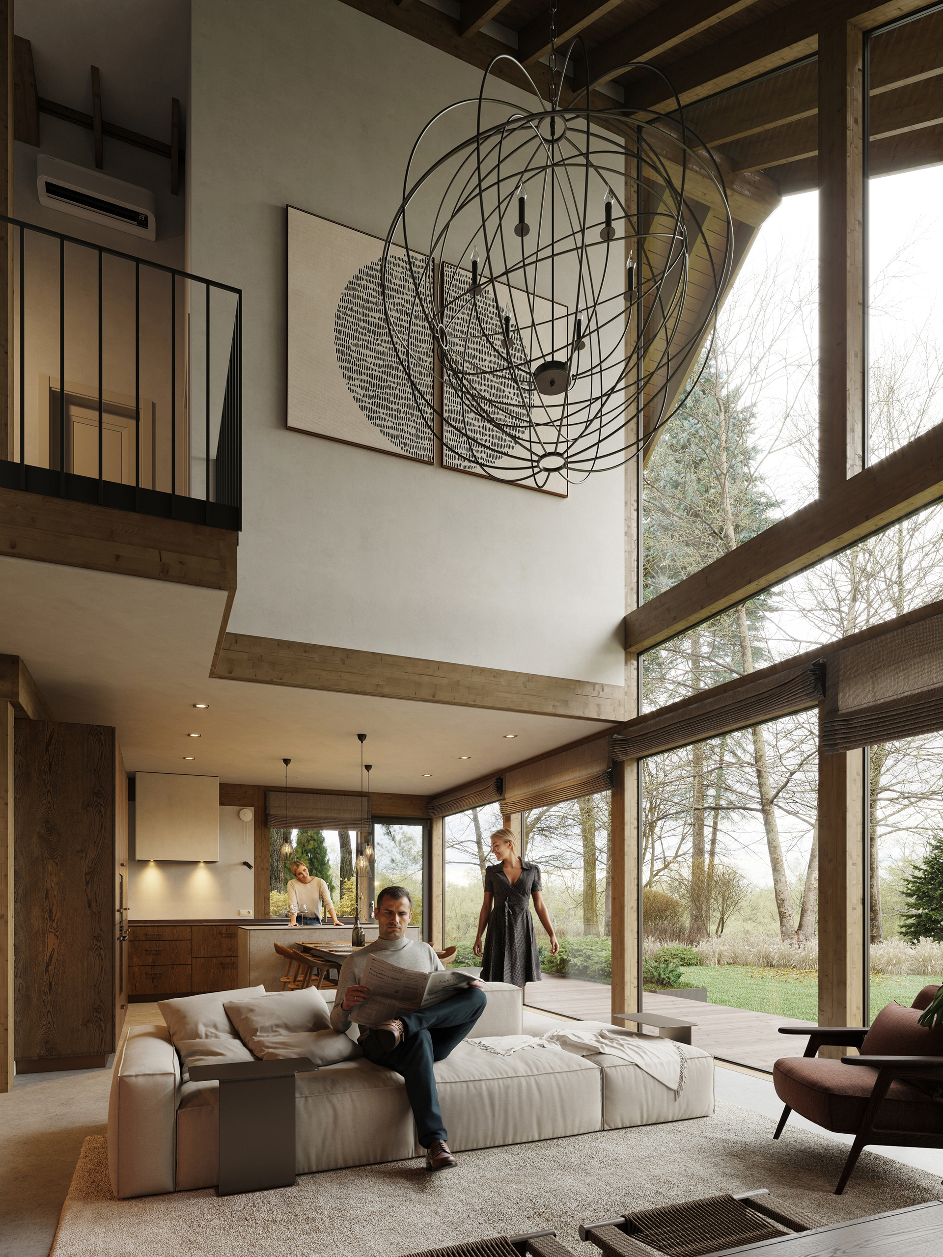 白俄罗斯半木结构房屋室内设计-1