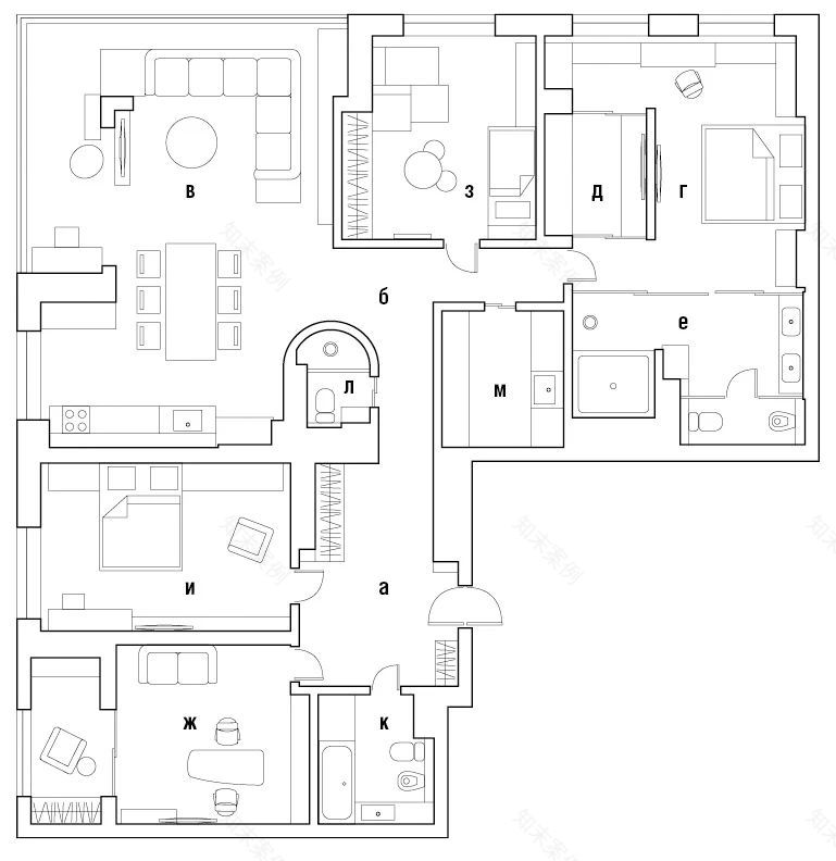 200㎡大平层设计-13