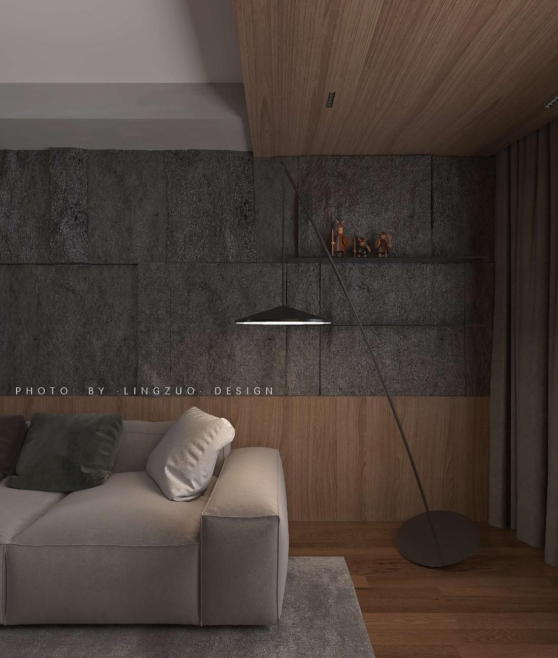 温润木质空间,开放式餐厨,艺术气息主卧——红与蓝的纯粹生活-5