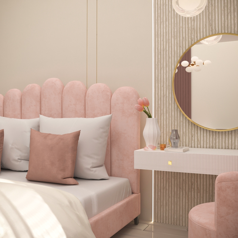 Pink Bedroom Modeling-3
