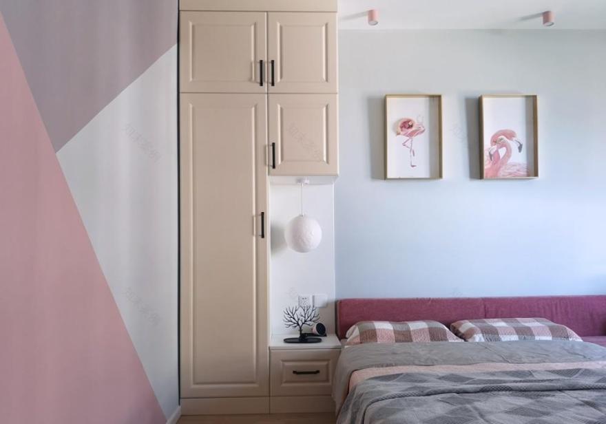 马卡龙色系的甜蜜空间-47