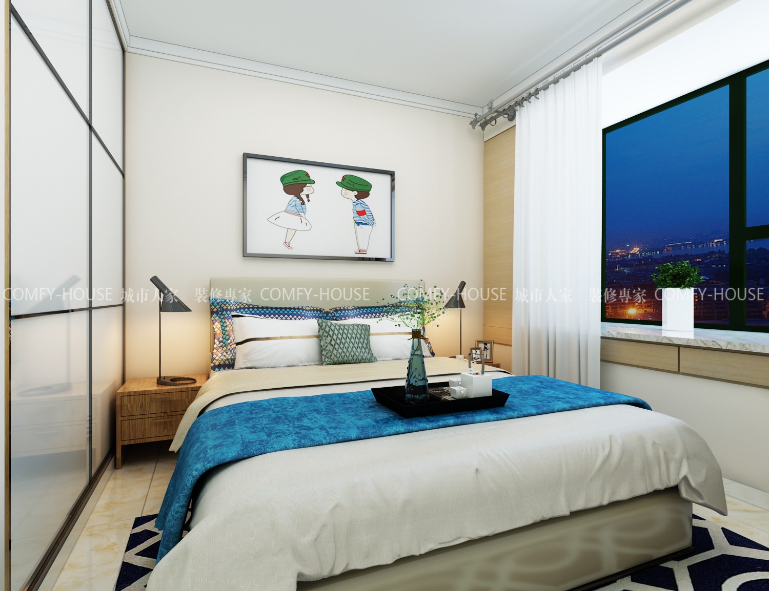 中新国际城 95 平现代简约婚房设计-12